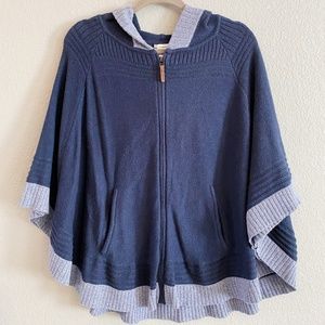 Smartwool Blue Hooded Poncho Jacket